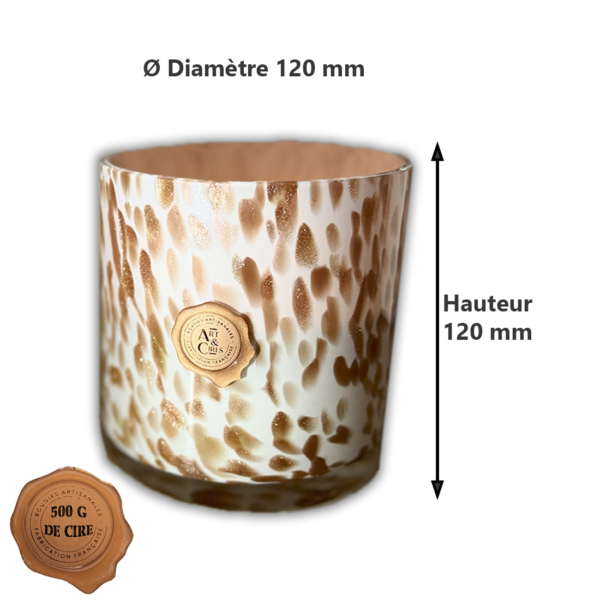 Bougies-Art-&-Cires---Glitter_500g--Dimensions_Cire-végétale_Verre_Soufflé